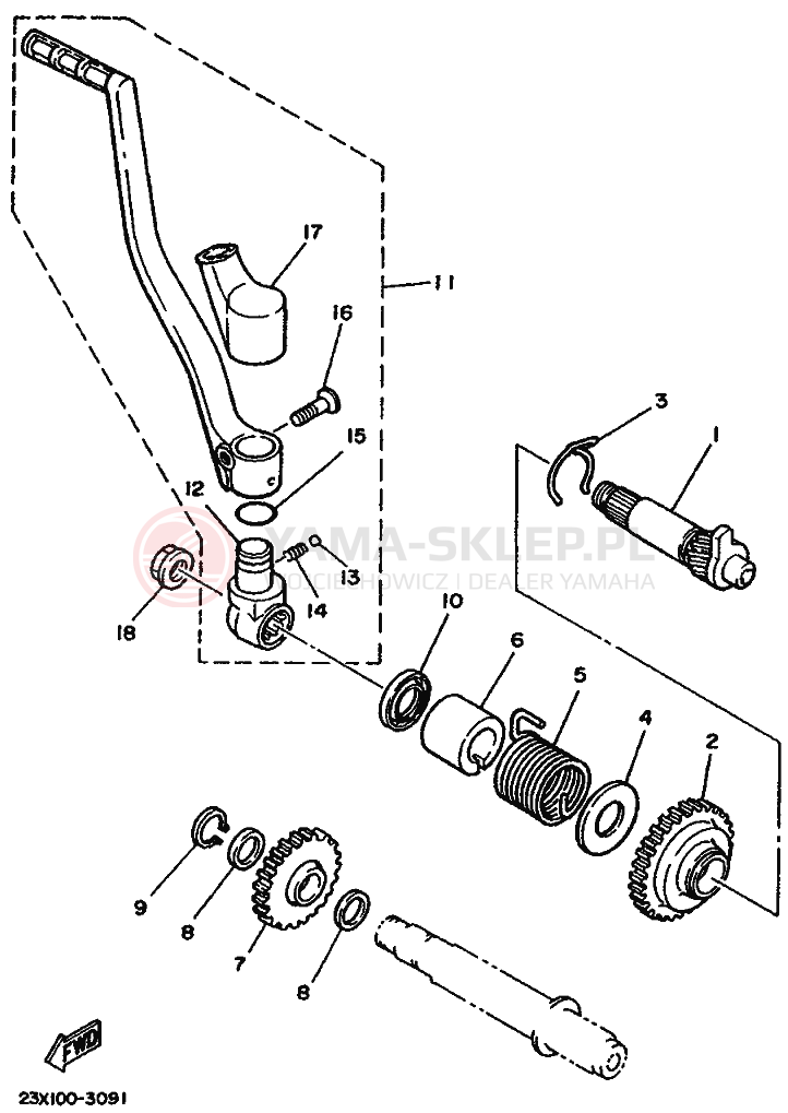 Schemat "rozrusznik" do Yamaha YZ490 YZ490U