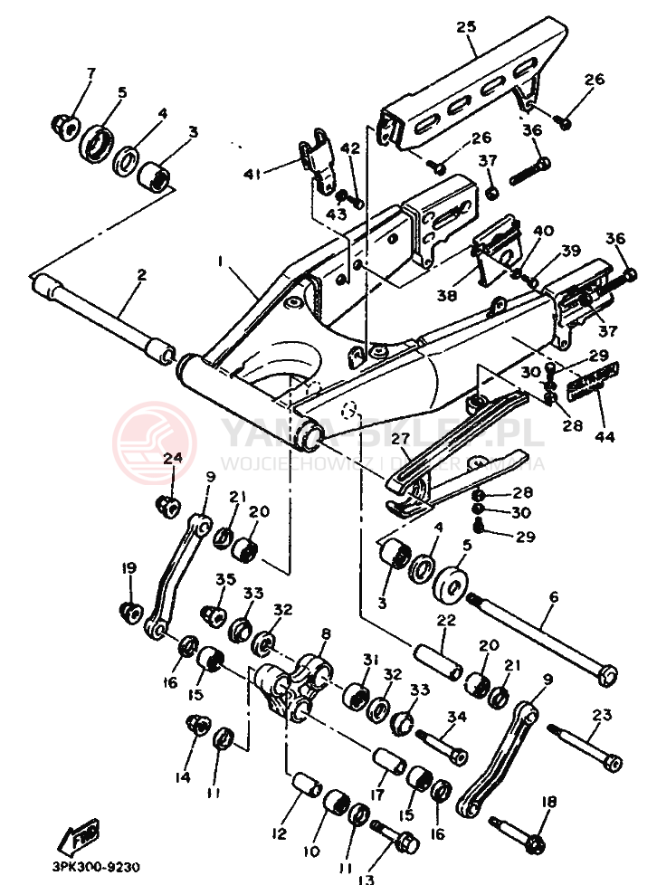 Schemat "wahacz" do Yamaha FZR750R
