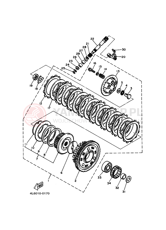 Schemat "sprzęgło" do Yamaha MAXIM