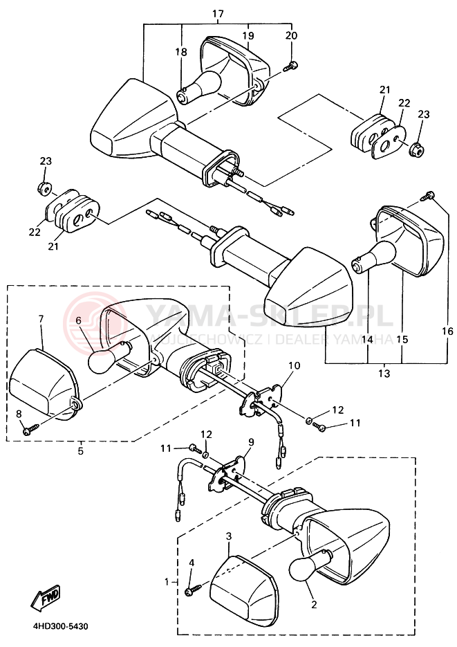 Schemat "kierunkowskazy" do Yamaha YZF750R