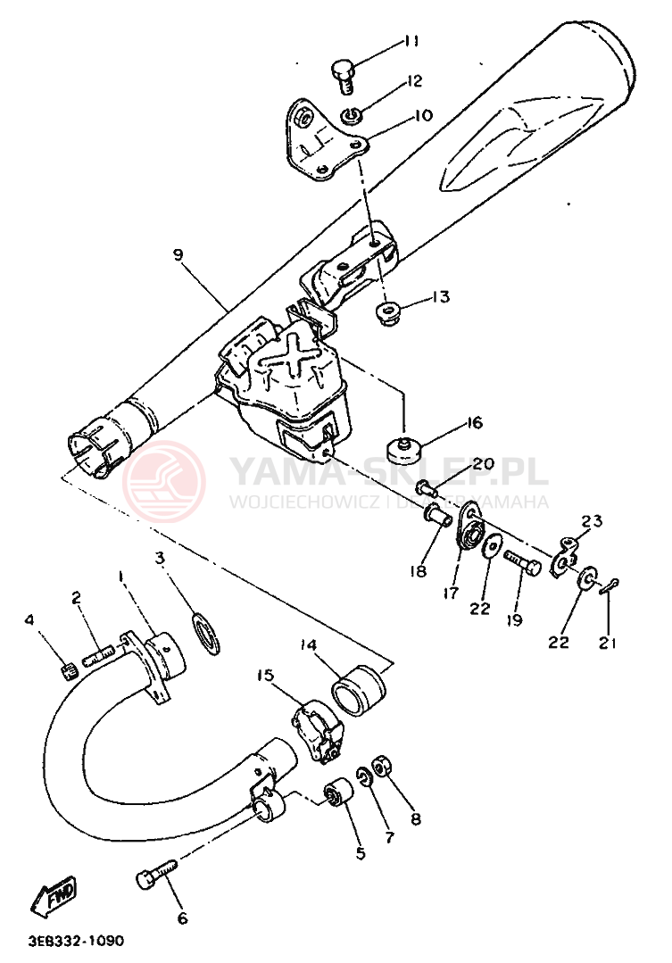 Schemat "Wydech końcowy" do Yamaha SR500