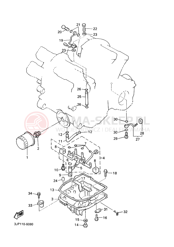 Schemat "Filtr oleju" do Yamaha VMX12 VMAX