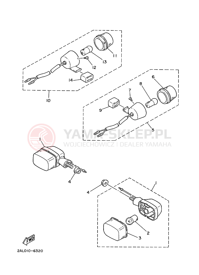 Schemat "kierunkowskazy" do Yamaha YSR50