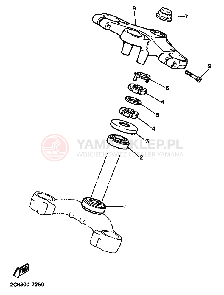 Schemat "Półki zawieszenia" do Yamaha FZR1000