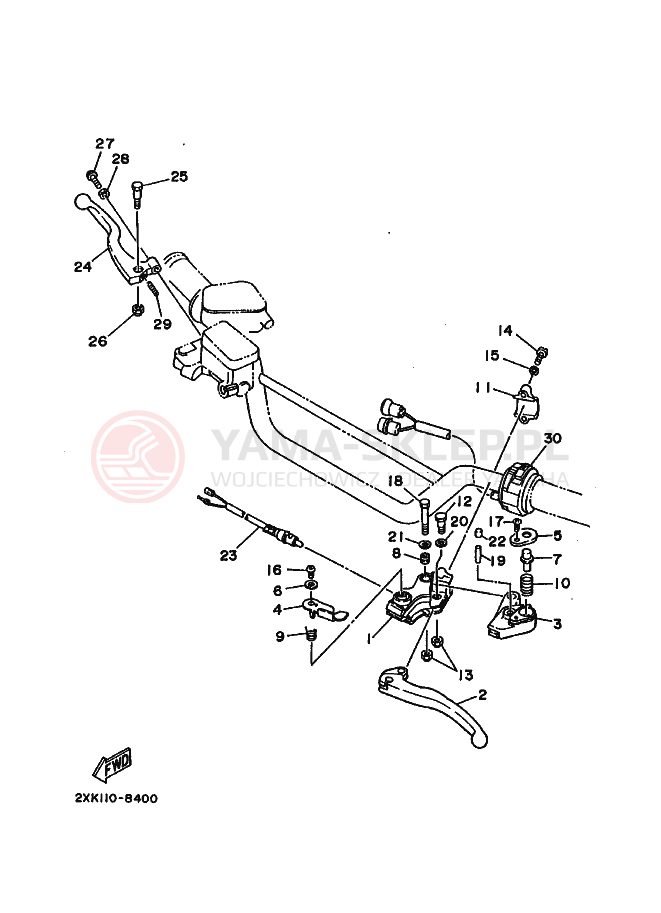 Schemat "Kierownica i osprzęt" do Yamaha WARRIOR