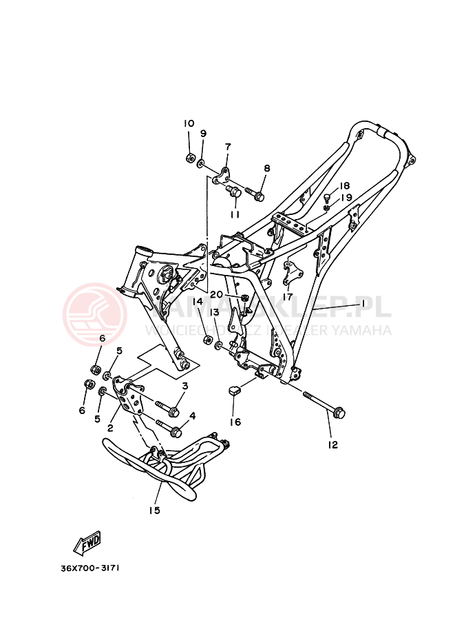 Schemat "rama" do Yamaha AG200