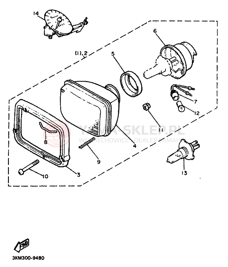 Schemat "układ elektryczny" do Yamaha XJ600