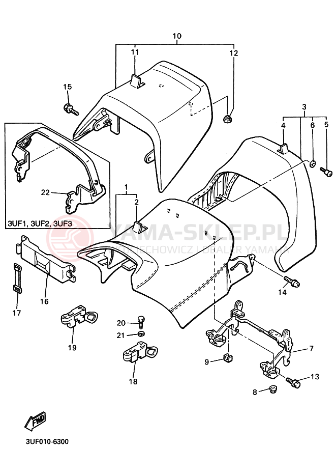 Schemat "siedzenie" do Yamaha VMAX12 VMAX1200