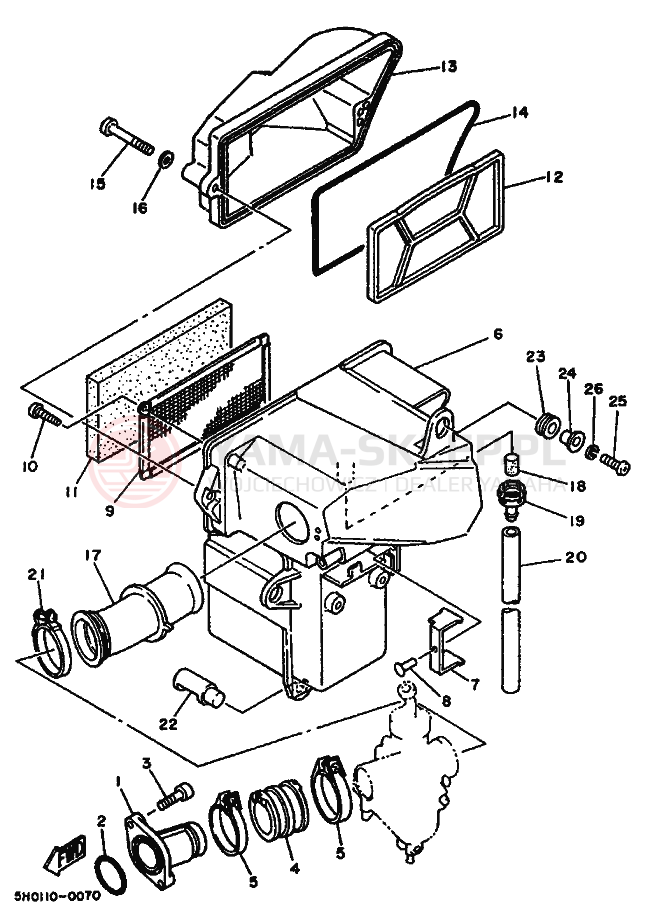 Schemat "Wtrysk paliwa" do Yamaha SR125