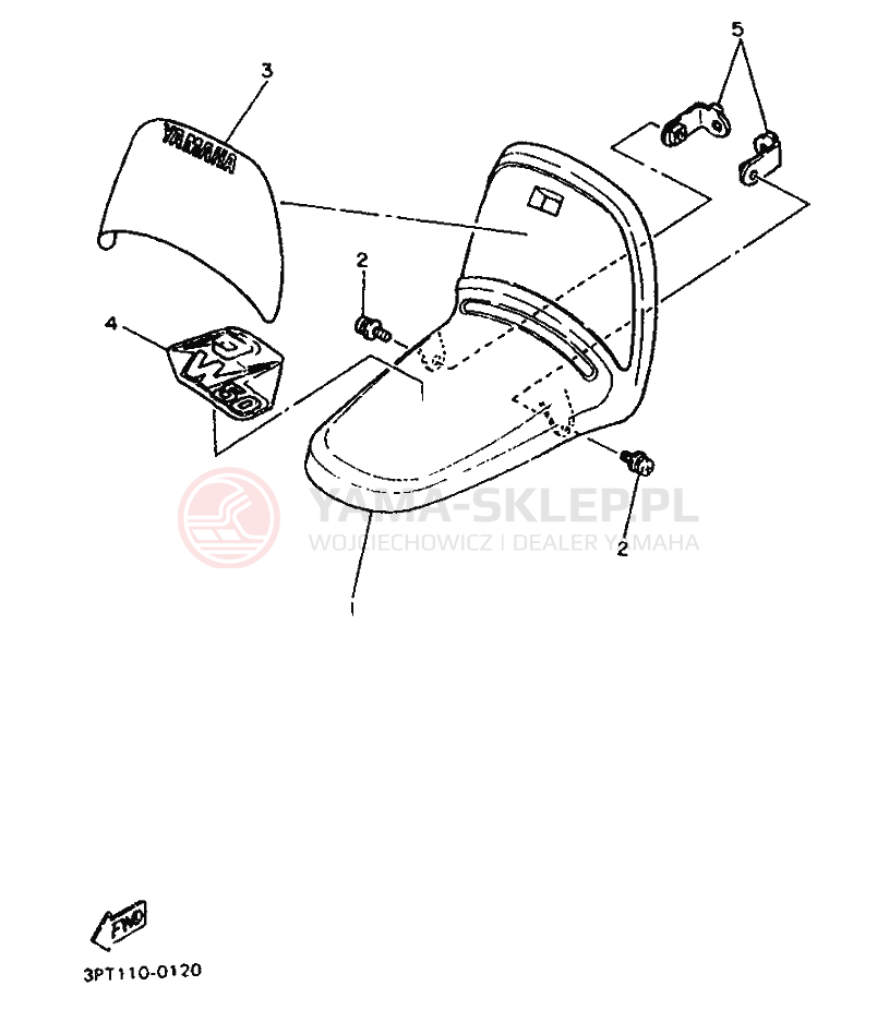 Schemat "Przedni błotnik" do Yamaha PW50