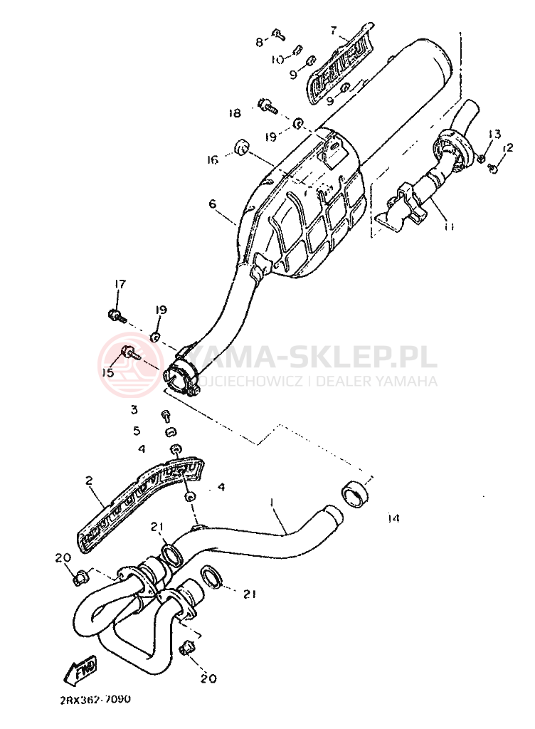 Schemat "Wydech końcowy" do Yamaha XT500Z