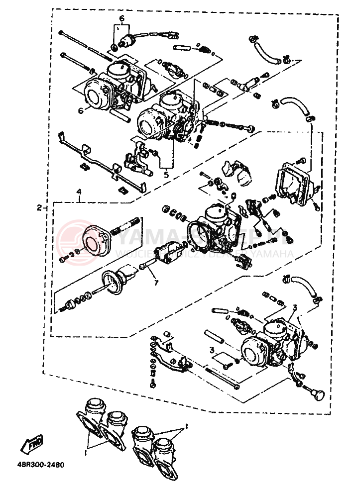Schemat "Cięgno do odpalania" do Yamaha XJ600S DIVERSION