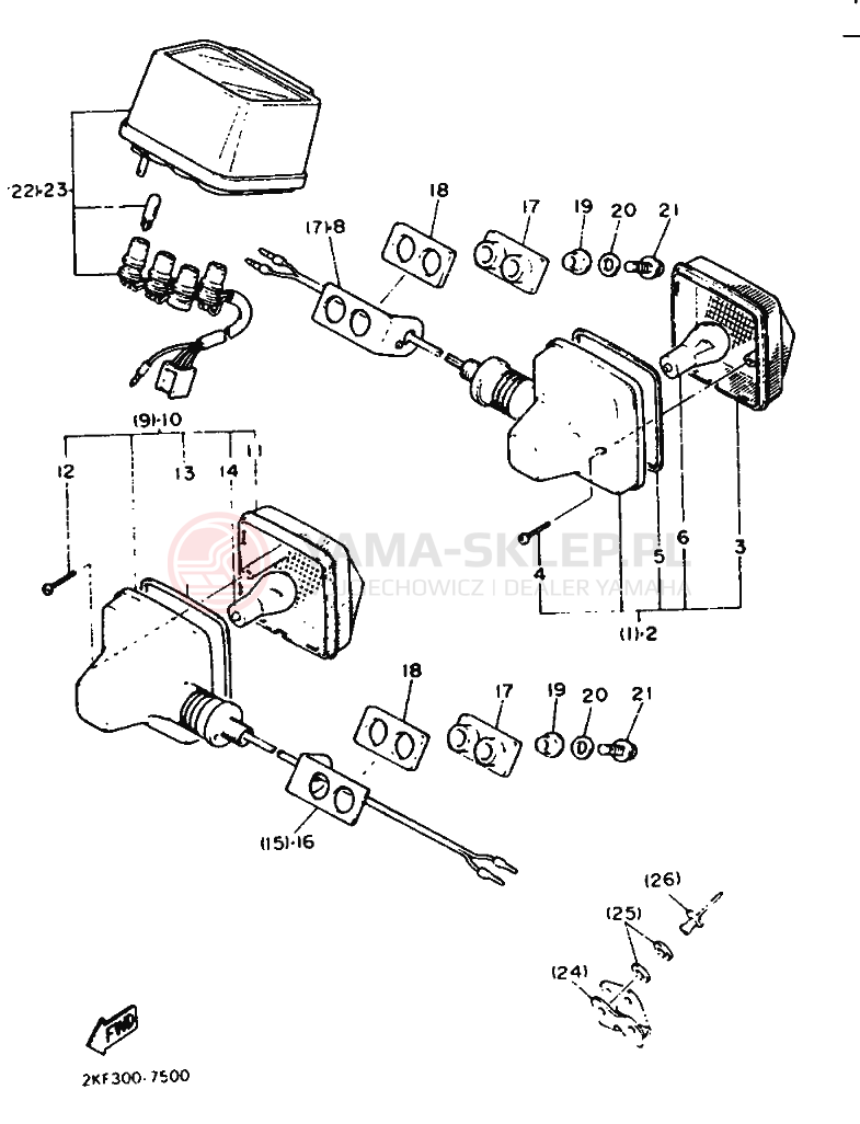 Schemat "układ elektryczny" do Yamaha XT600