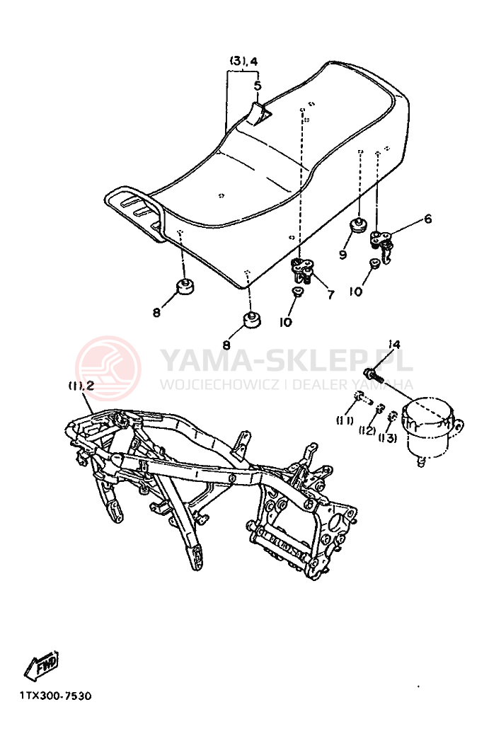 Schemat "Zawieszenie przód" do Yamaha FJ1200