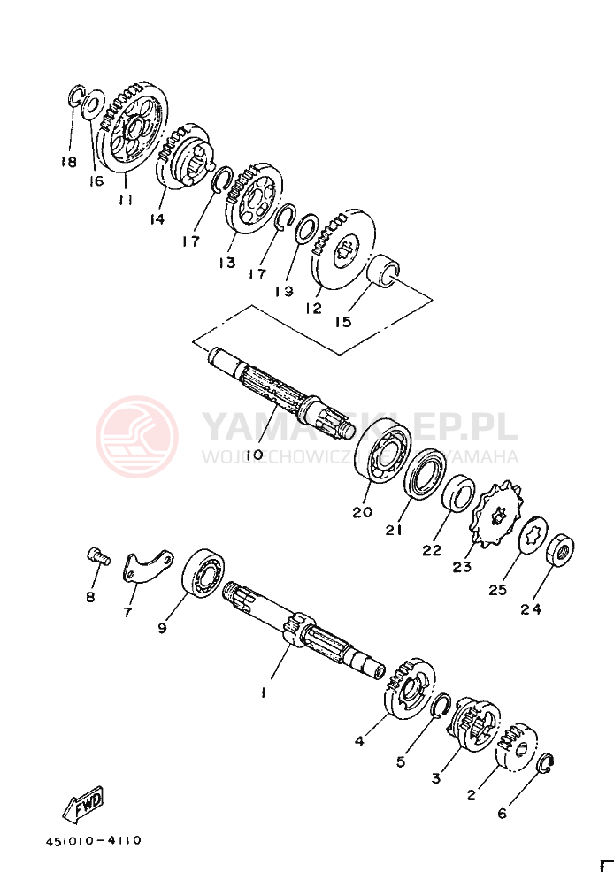 Schemat "Skrzynia biegów " do Yamaha TY80B (SUPPLEMENT -