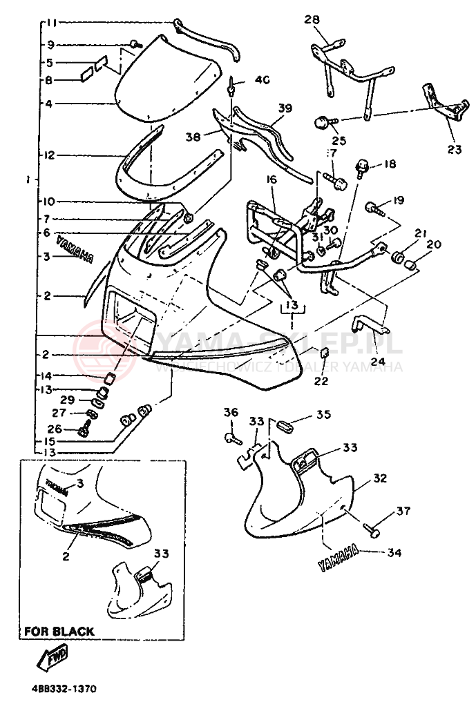 Schemat "elementy nadwozia" do Yamaha XJ900