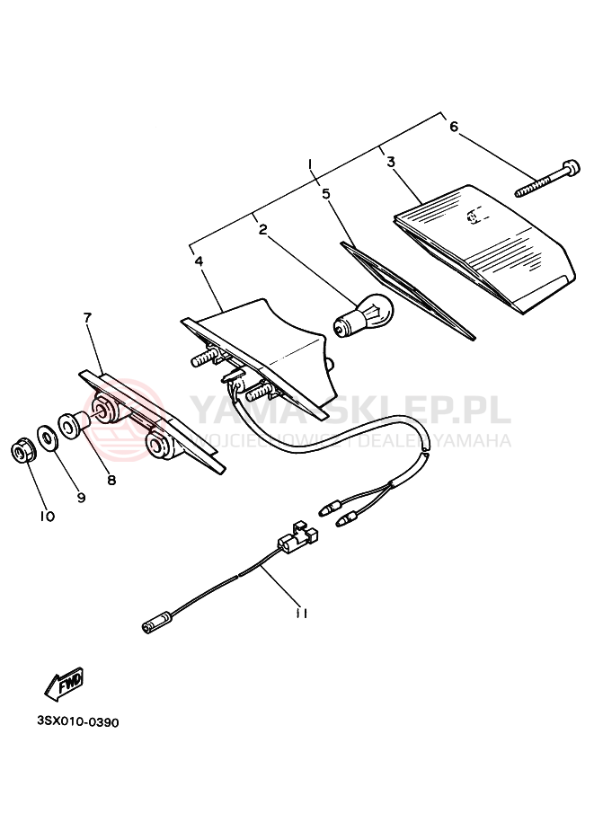Schemat "Oświetlenie tył" do Yamaha SRX400