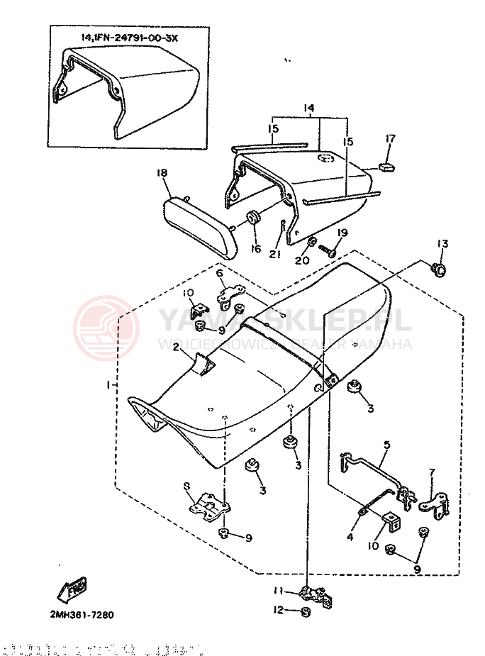 Schemat "siedzenie" do Yamaha FZ750
