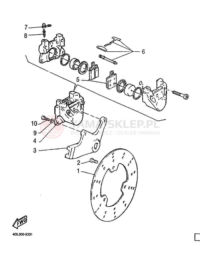Schemat "Zacisk hamulcowy tylny" do Yamaha SRZ660