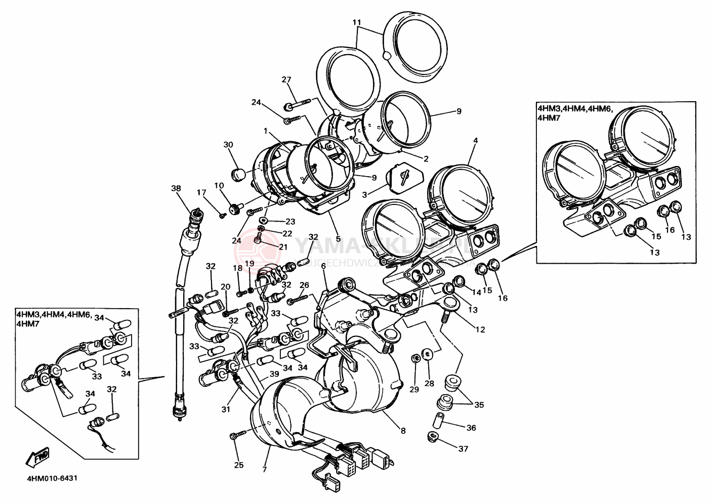 Schemat "licznik" do Yamaha XJR400R