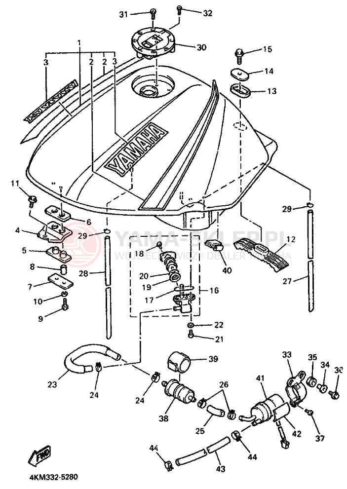 Schemat "zbiornik paliwa" do Yamaha XJ900S DIVERSION