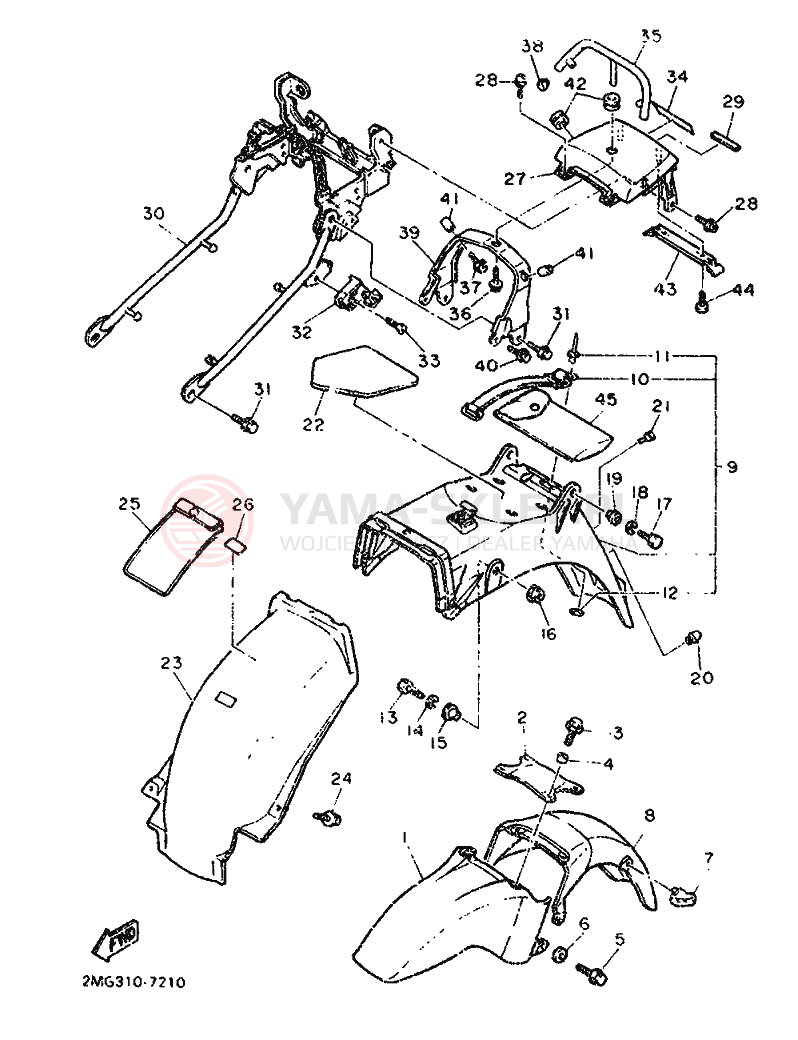 Schemat "błotnik" do Yamaha FZ750 T