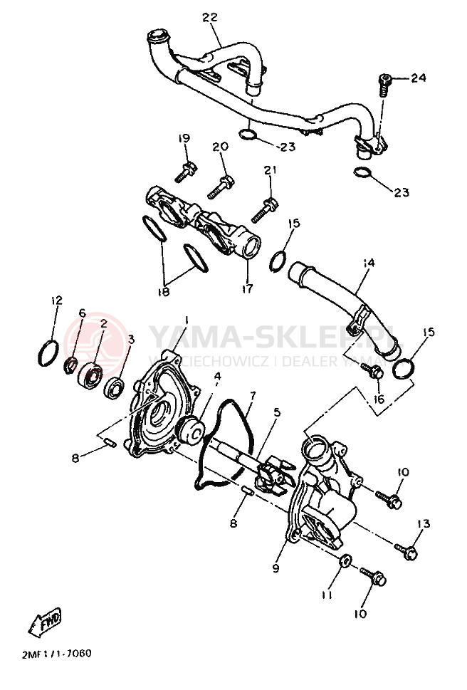 Schemat "Pompa wody" do Yamaha FZ750 GENESIS