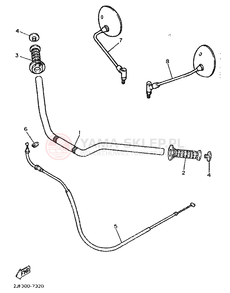 Schemat "Kierownica i osprzęt" do Yamaha FZX750