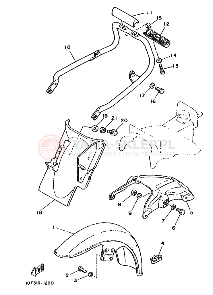 Schemat "błotnik" do Yamaha SR125