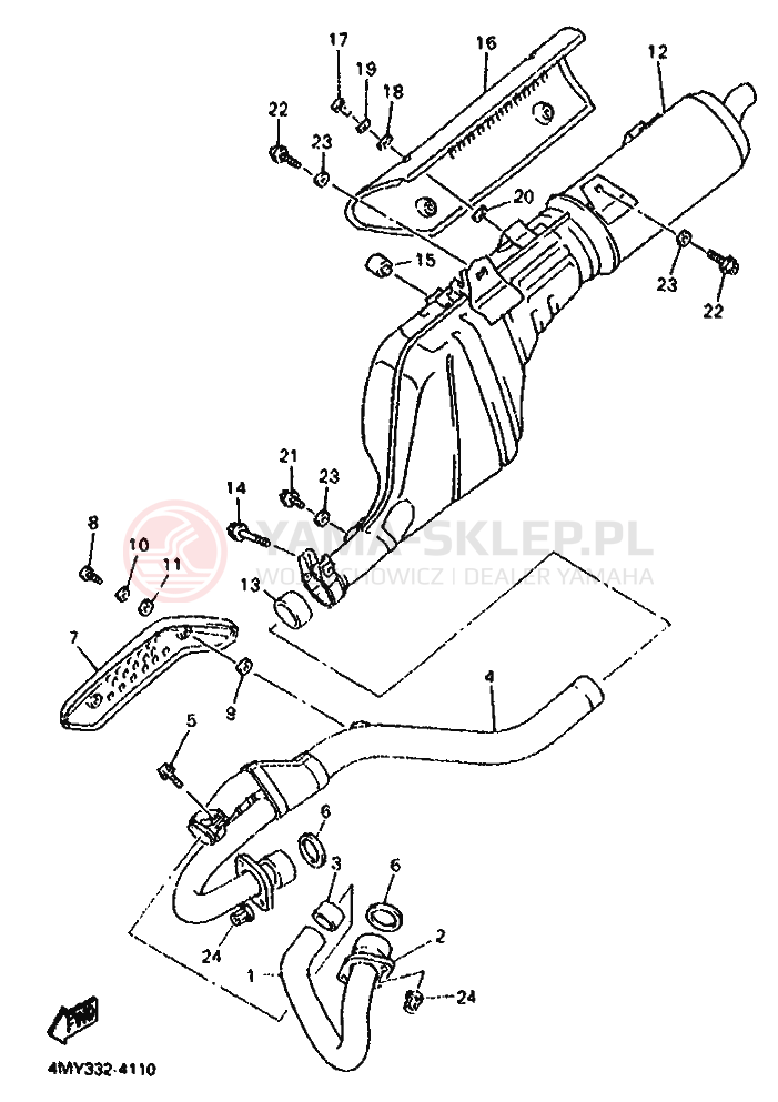 Schemat "Wydech końcowy" do Yamaha XTZ660