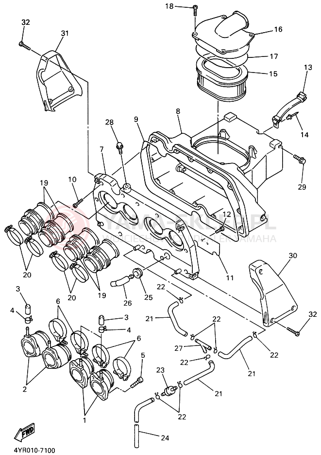 Schemat "Wtrysk paliwa" do Yamaha FZ400