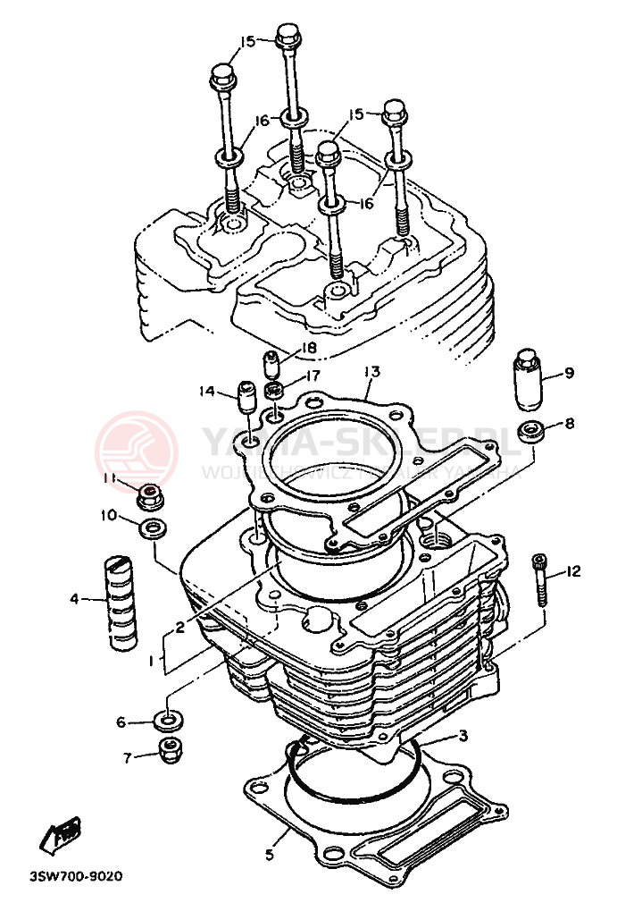 Schemat "cylinder" do Yamaha TT600