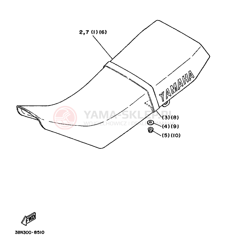 Schemat "Zawieszenie przód" do Yamaha DT125R