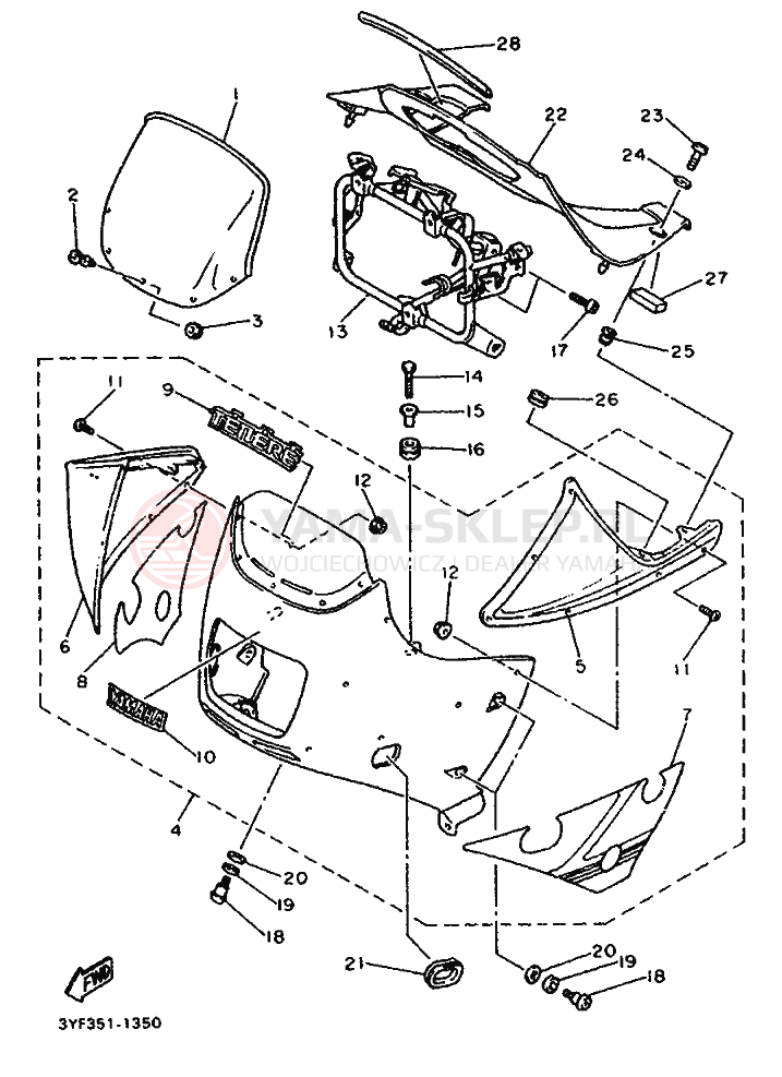 Schemat "Obudowa silnika" do Yamaha XTZ660