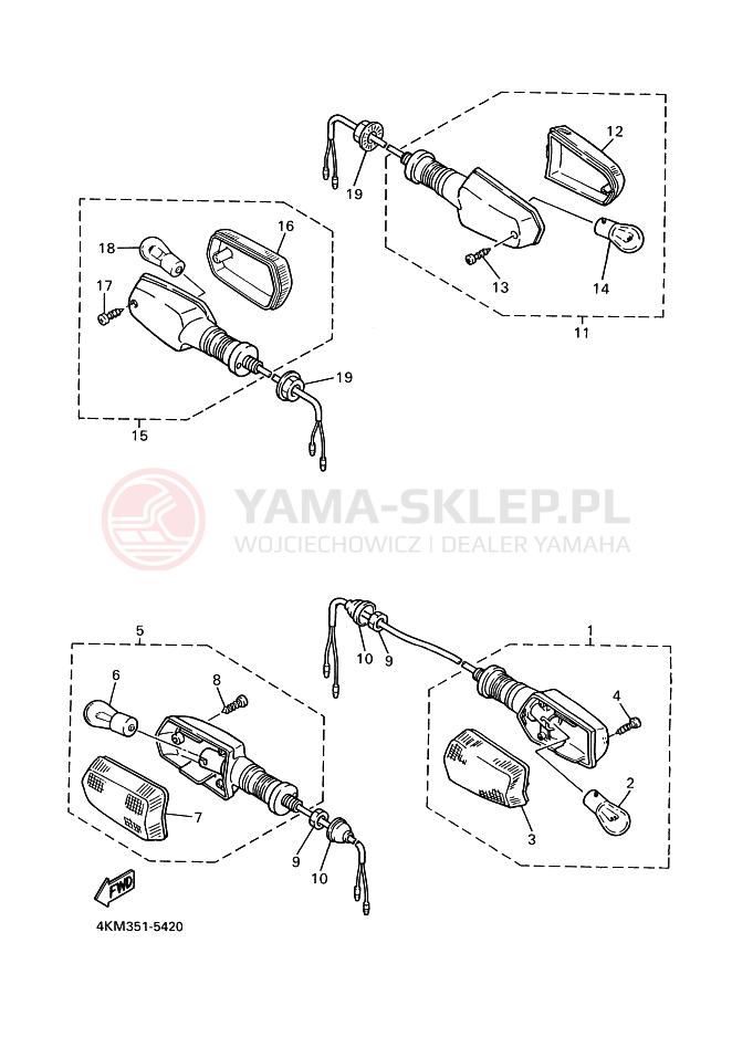Schemat "kierunkowskazy" do Yamaha XJ900S DIVERSION