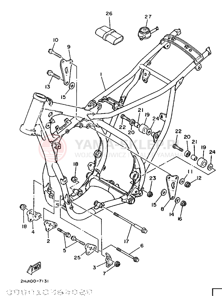 Schemat "rama" do Yamaha YZ490T