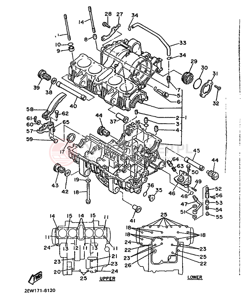 Schemat "Obudowa silnika" do Yamaha FZ600