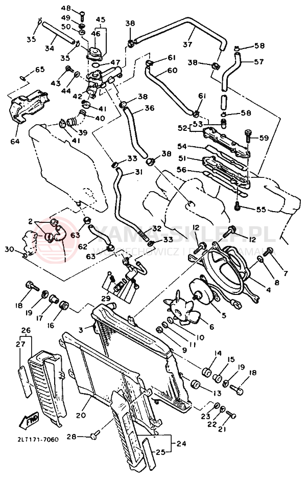 Schemat "Węże chłodnicy" do Yamaha VMX1200