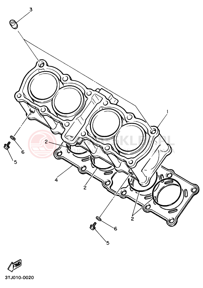 Schemat "cylinder" do Yamaha FZR400RR