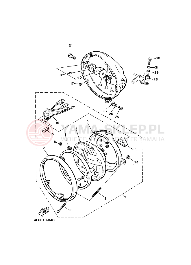 Schemat "Lampa przód" do Yamaha MAXIM
