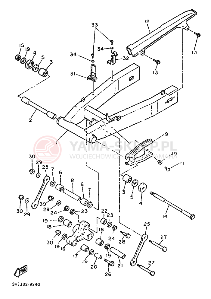 Schemat "wahacz" do Yamaha FZR600 GENESIS