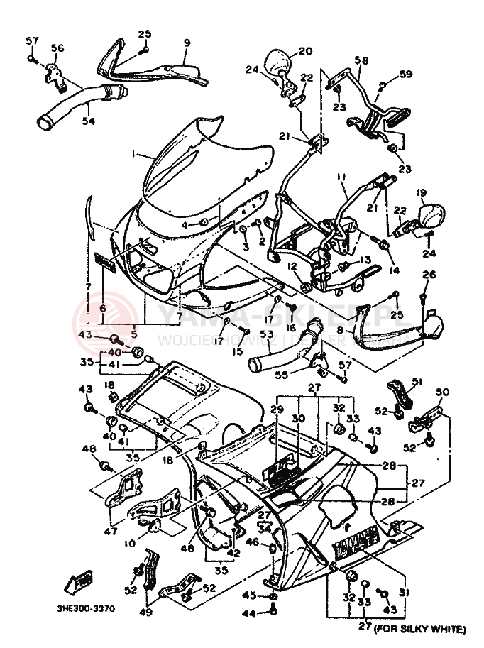 Schemat "Obudowa silnika" do Yamaha FZR500