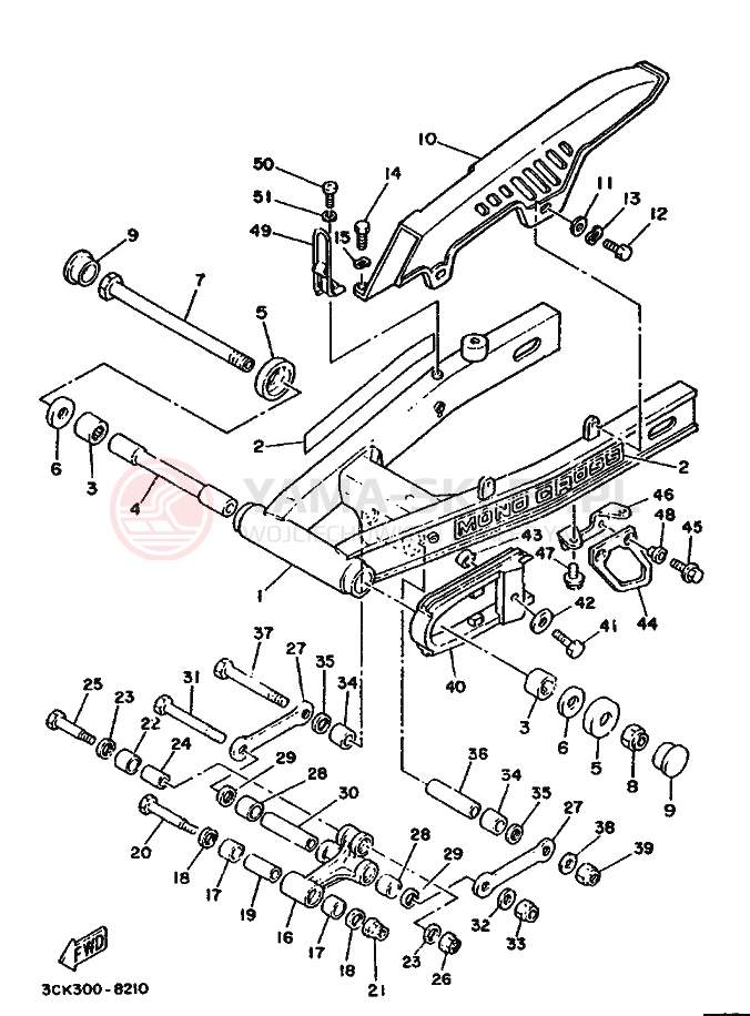 Schemat "wahacz" do Yamaha TDR250