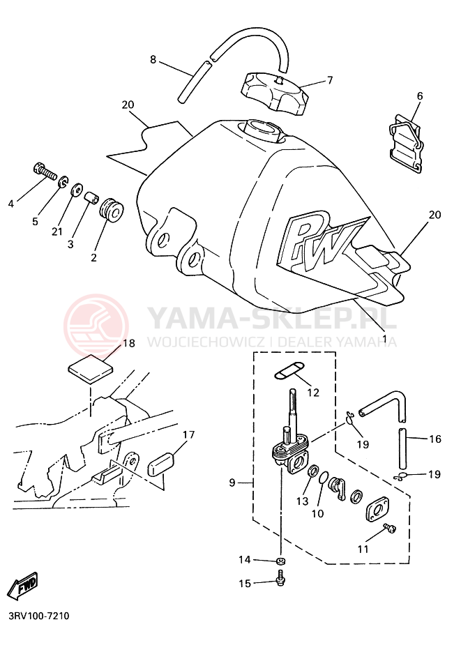 Schemat "zbiornik paliwa" do Yamaha PW80