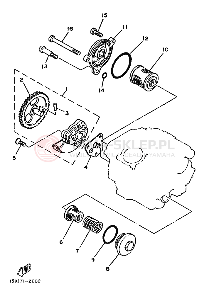 Schemat "Pompa olejowa" do Yamaha XT125