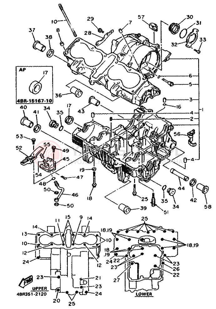 Schemat "Obudowa silnika" do Yamaha XJ600S DIVERSION