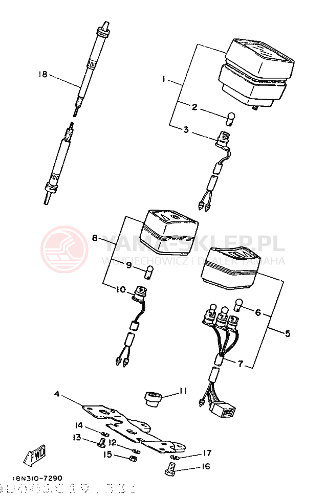 Schemat "licznik" do Yamaha YB100