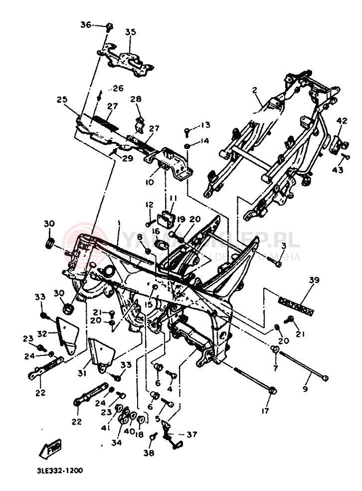 Schemat "rama" do Yamaha FZR1000