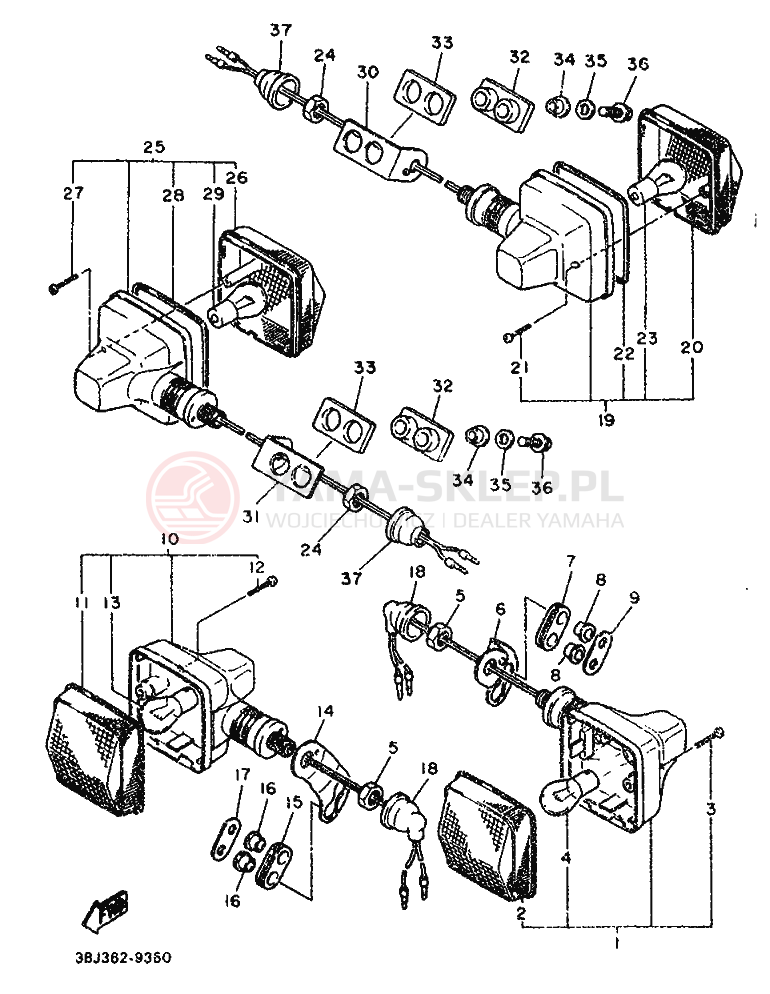 Schemat "kierunkowskazy" do Yamaha XT500T