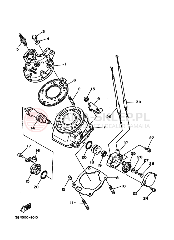 Schemat "cylinder" do Yamaha DT125R
